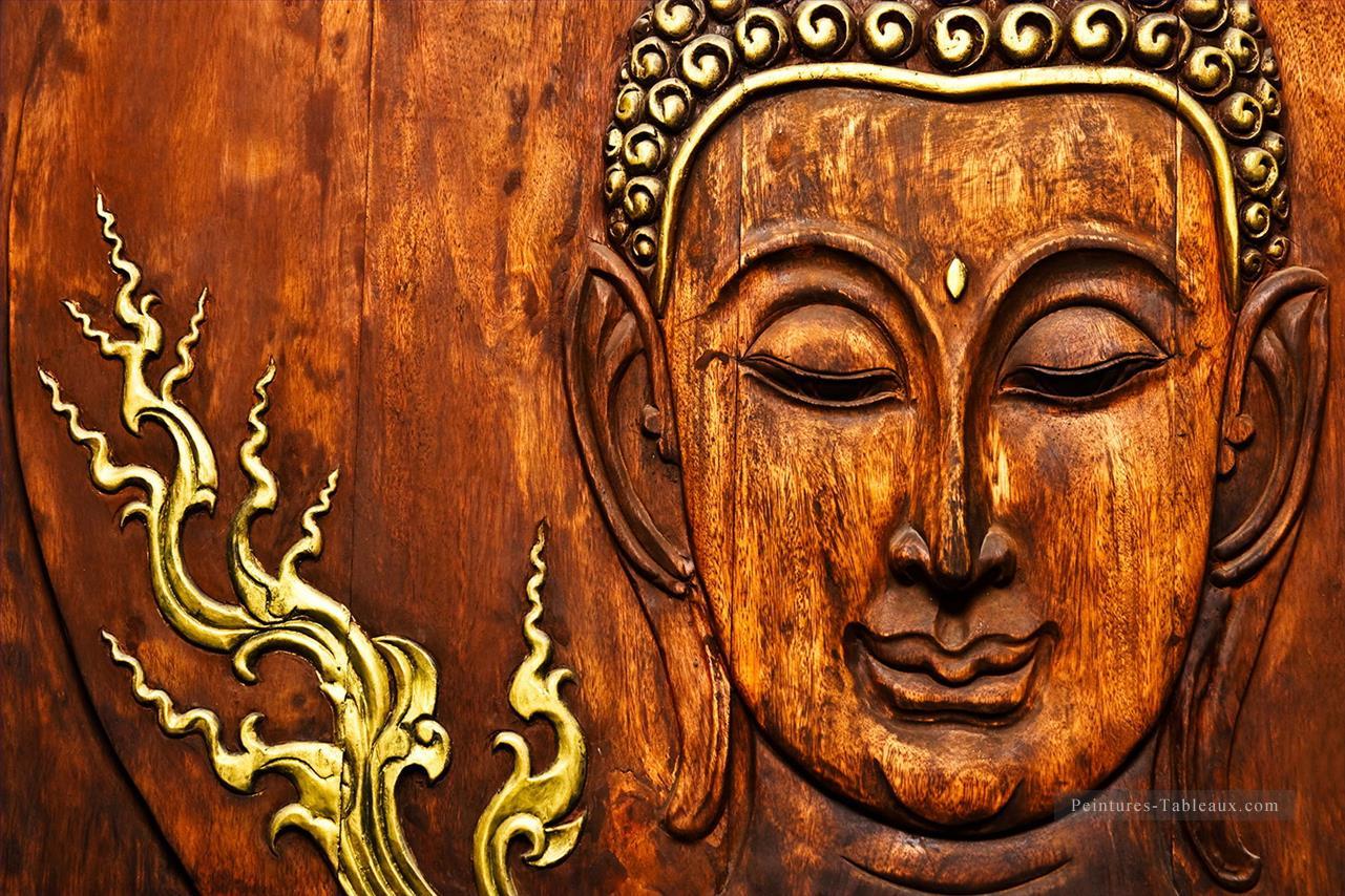Tête de Bouddha dans le bouddhisme de feu Peintures à l'huile